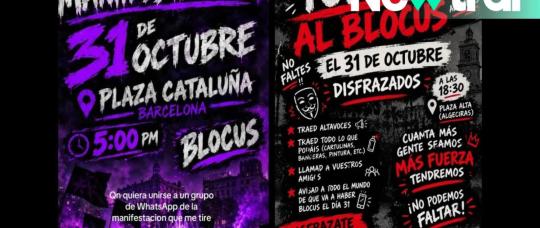 España en alerta ante nuevas convocatorias de protestas para Halloween en varias ciudades.